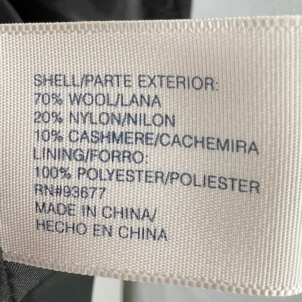 St John’s Bay wool cashmere blend black L pea coat winter preppy business casual - Image 7