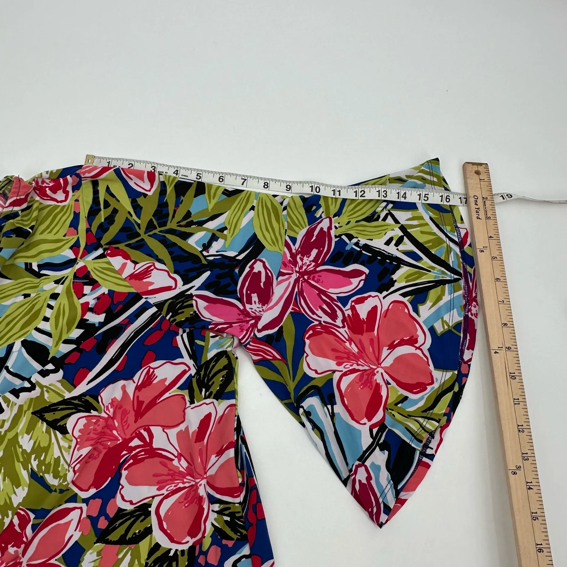 Jones Studio Top Womens 3X Plus Size Floral 3/4 Bell Sleeve Blouse Spring Jersey - Image 10