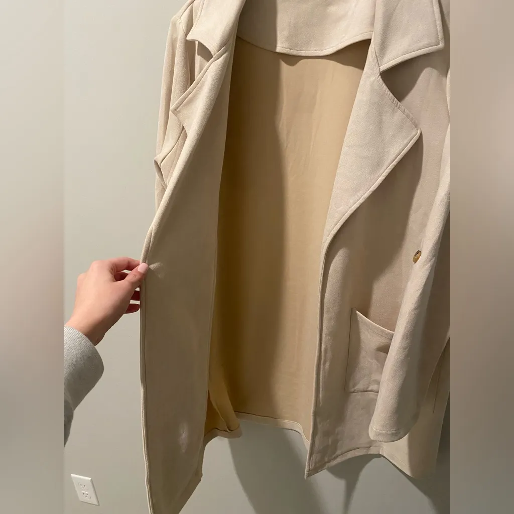 Hem & Thread - Roll Tab Sleeved Sueded Open Jacket - Size Large - Image 6
