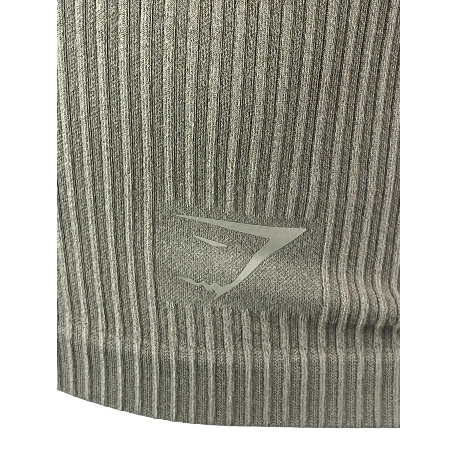 Gymshark Olive Green Ribbed Knit Sleeveless Yoga Athletic Sports Bra Crop Top S - Image 3