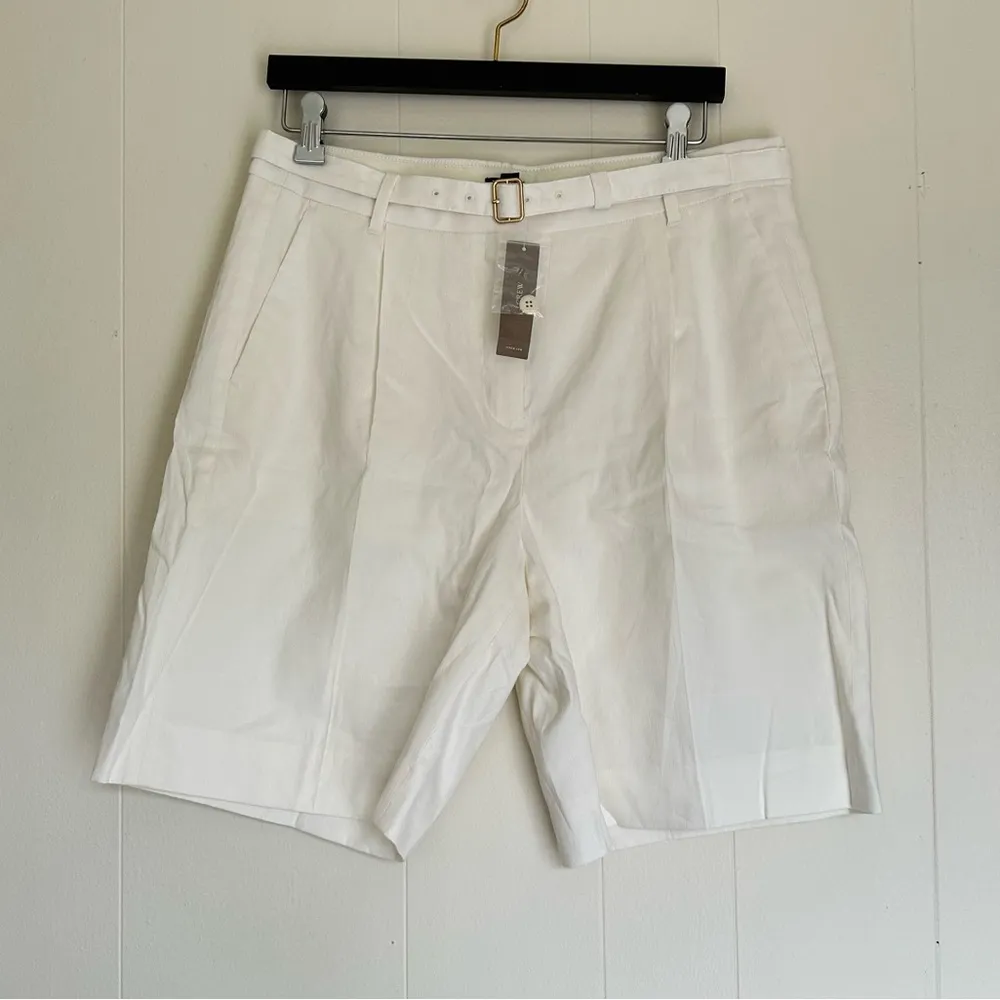 NWT J. CREW Pleated 9" Trouser Short with Belt in Linen Blend CA190 - Image 3