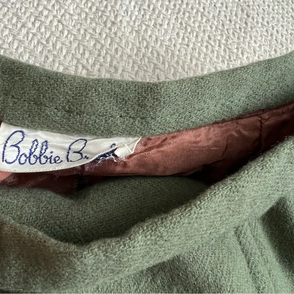 Vintage 60s Soft Green Wool High Waisted Skirt - Image 4