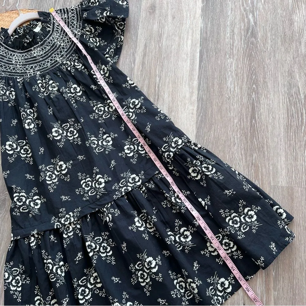 SEA New York alessia‎ floral smocked mini dress Navy Blue Women’s Size S - Image 4