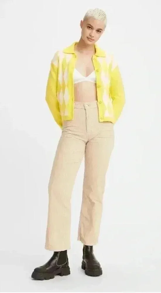 NWT Levi's Premium RIBCAGE STRAIGHT ANKLE CORDUROY WOMEN'S PANTS Sz 26 - Image 2