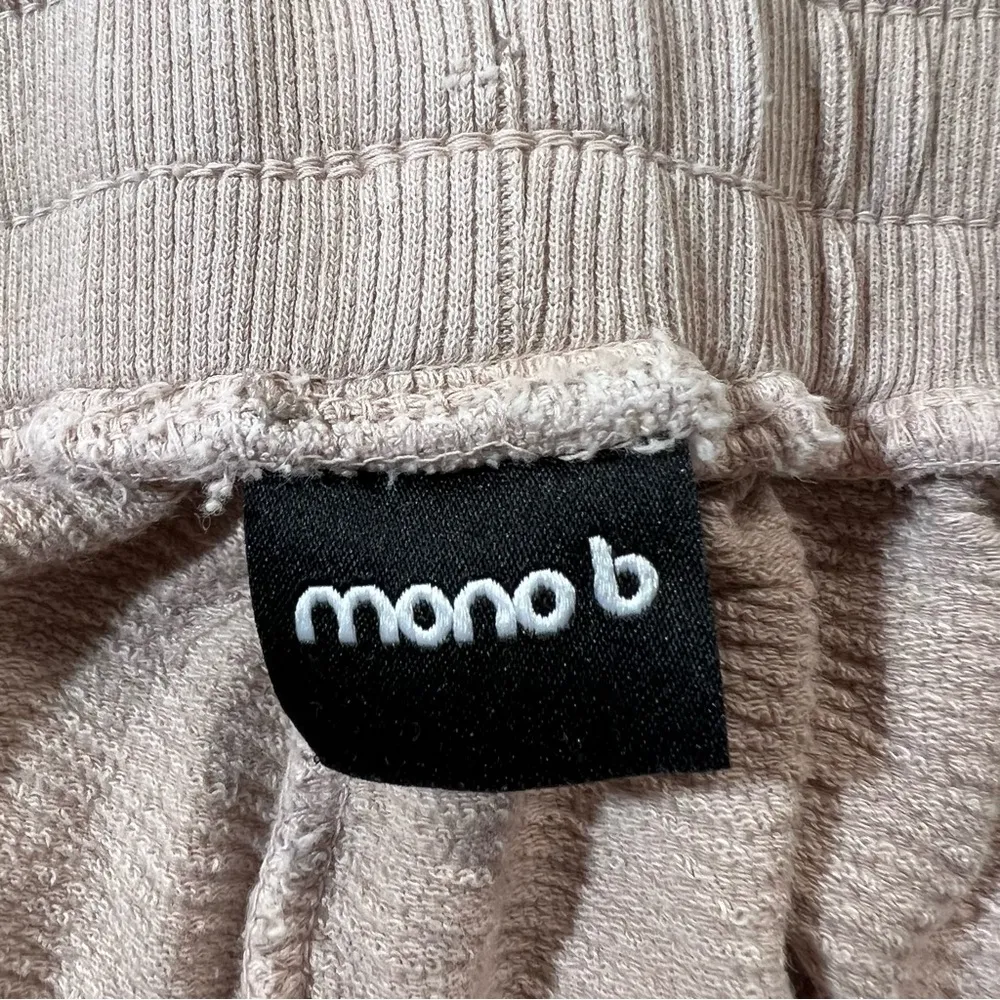 Mono B Tan 100% Cotton Pull On Jogger Pants Pockets Size Large EUC - Image 4