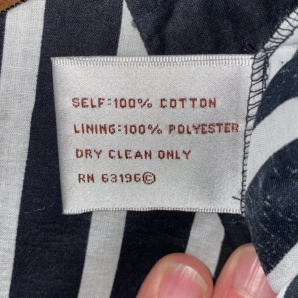 Suzi Chin  for Maggy Boutique Black & White Striped Pleated Fit & Flare Dress EUC - Image 3