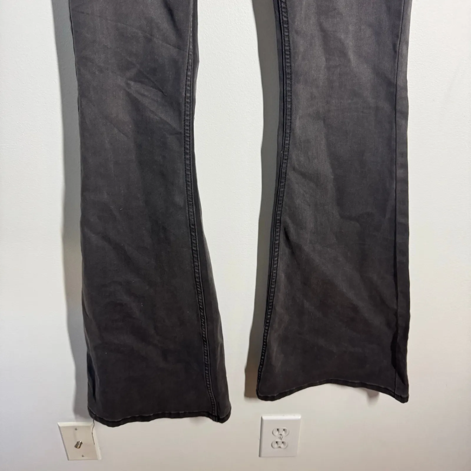 Free People We The Free Penny Pull On Jean Women 28 Charcoal Gray Flair Leg Boho - Image 4