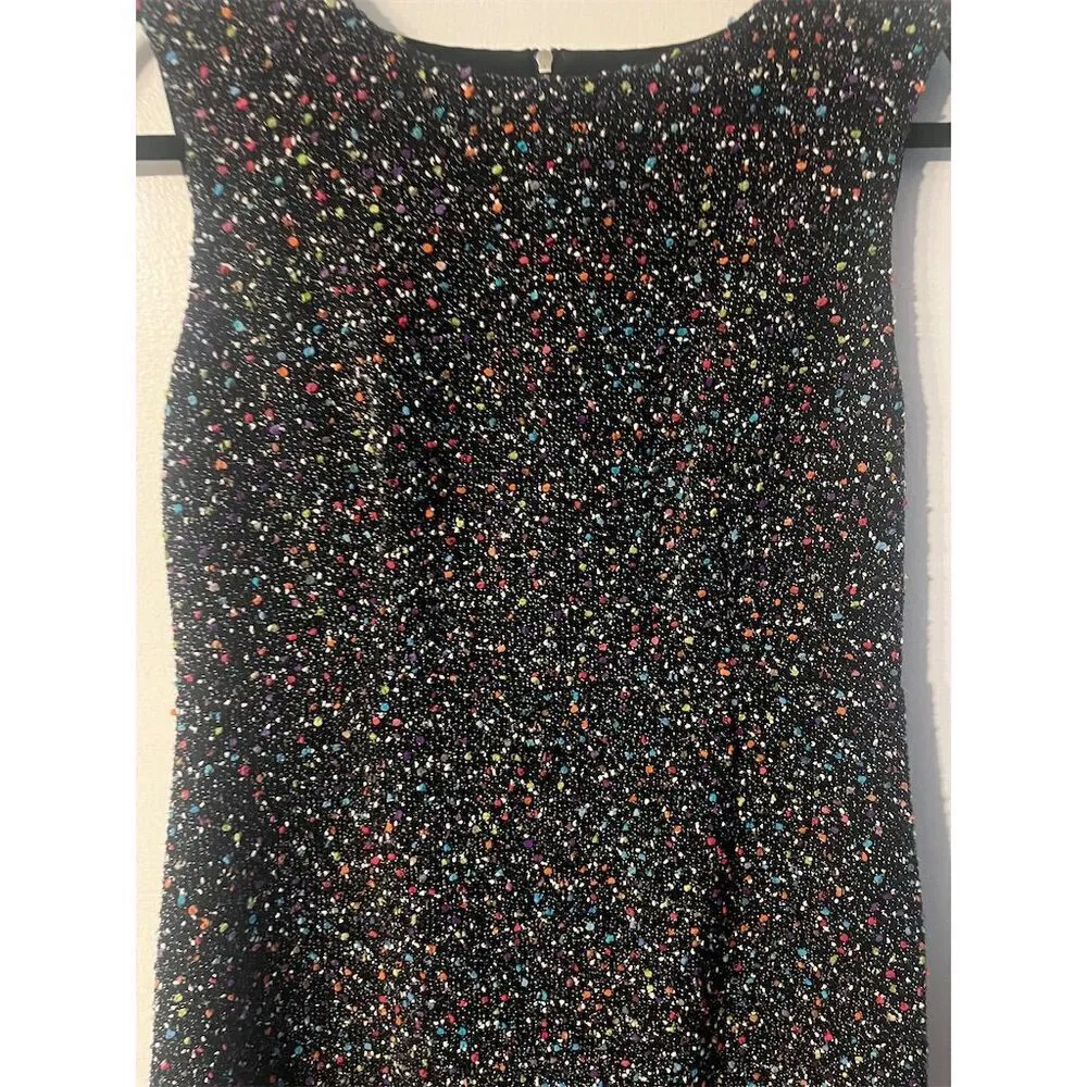 Diane Von Furstenberg DVF Carrie Boucle Tweed Dot Dress Size 10 Multicolor Short - Image 3