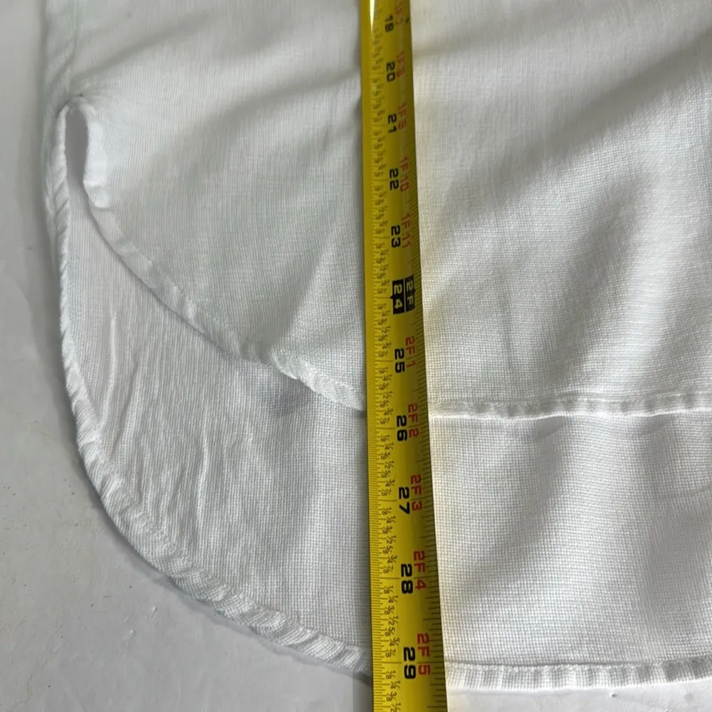 Sundance White cotton lightweight textured Button up Shirt Top xs casual minimal - Image 12