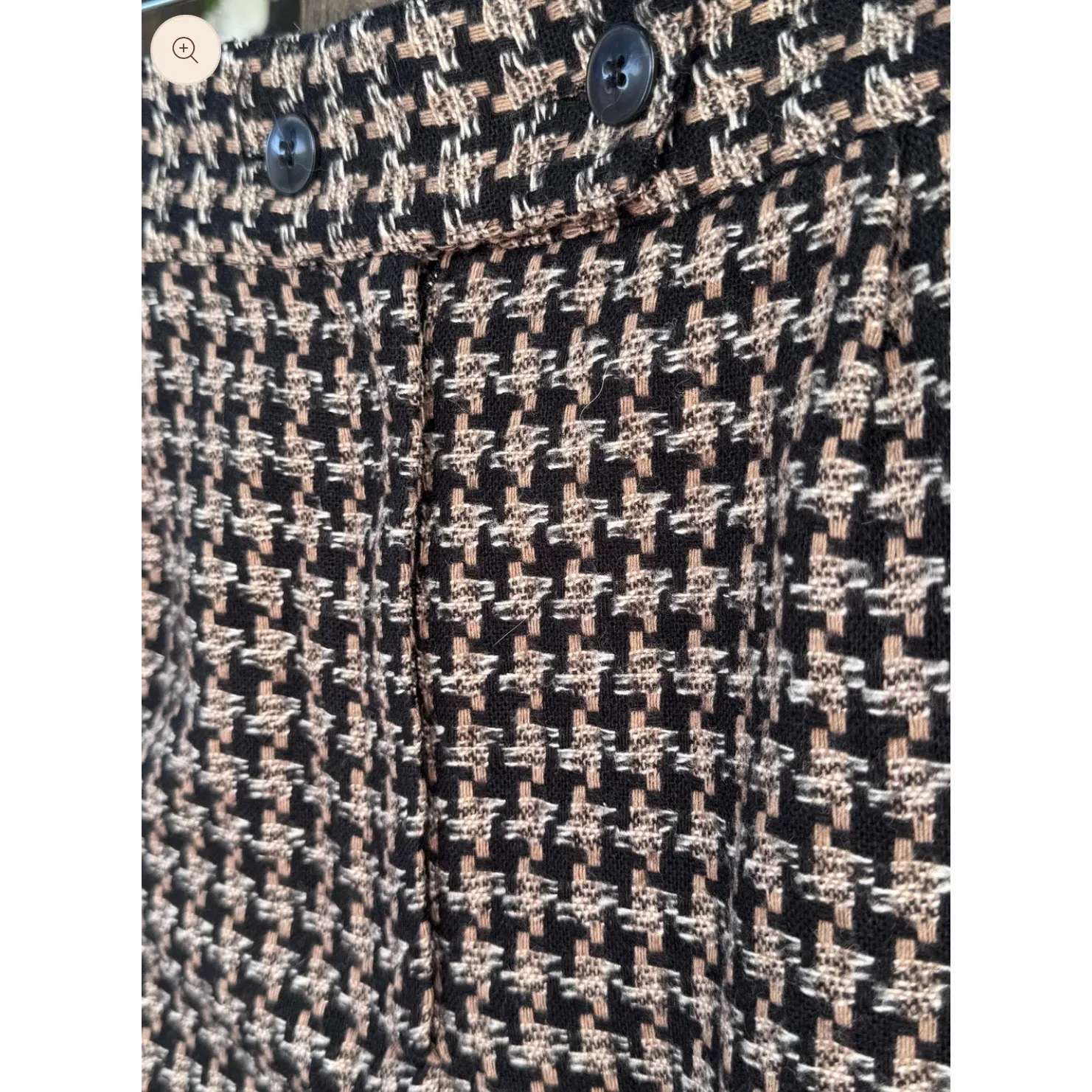 Vintage 1980s Diane von Furstenberg Houndstooth Skirt – Size 12 (Modern 8–10) - Image 3