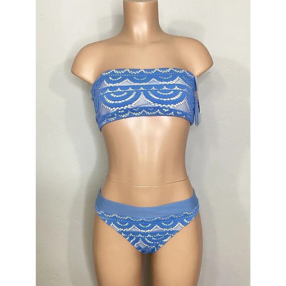New PilyQ sky blue bikini set. D-top(large)/L- bottom. Normally $160 - Image 5
