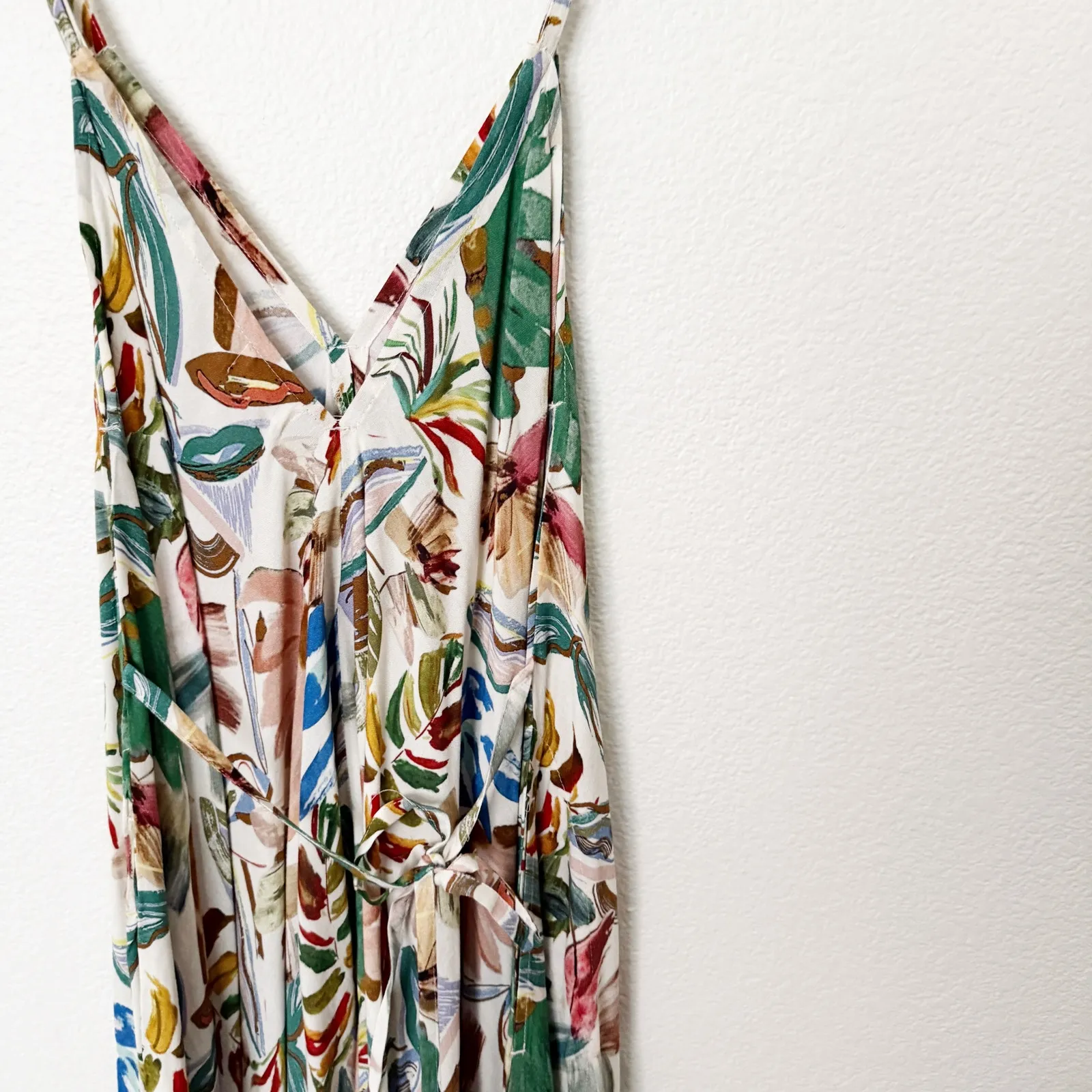 [World Market] Tropical Print Boho Oversized Jumpsuit NWT Size Small Medium S/M Green - Image 7
