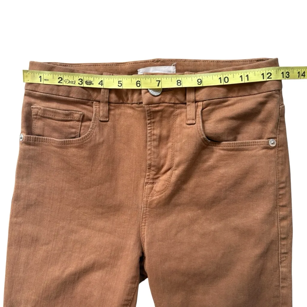 FRAME Le Crop Coated Mini Boot Latte Step Hem, Sz 25 - Image 8