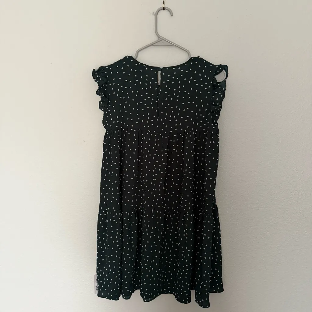 ASOS Design Hunter Green Cream Polka Dot Mini Dress Size 8 NWT - Image 7