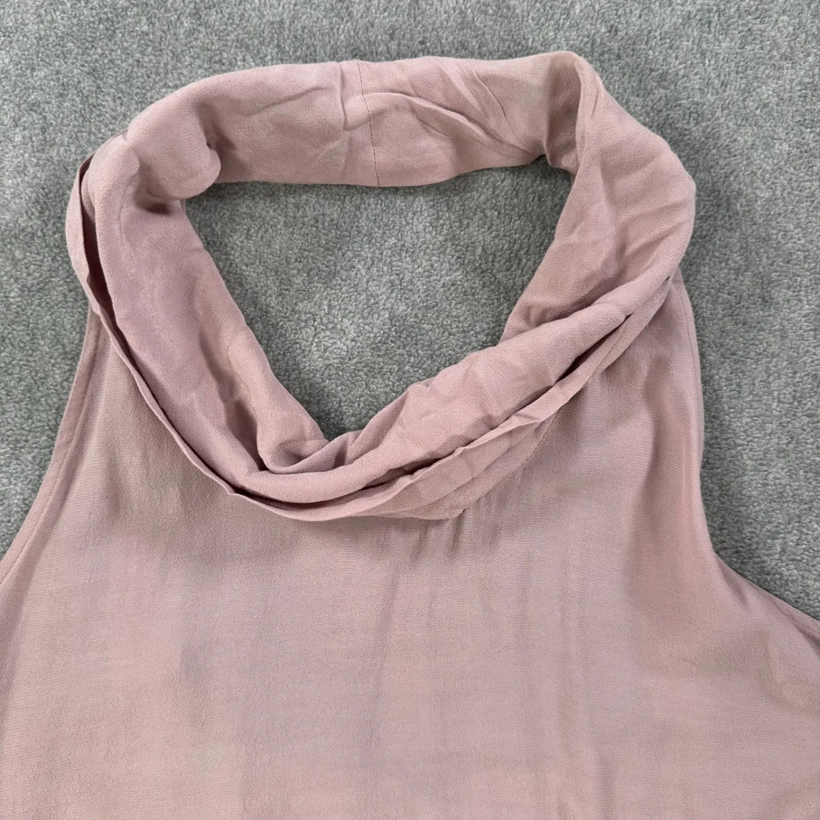 Free People City Light Cowl Neck Open Back Tank Top Size Small Blush Flowy - Image 2