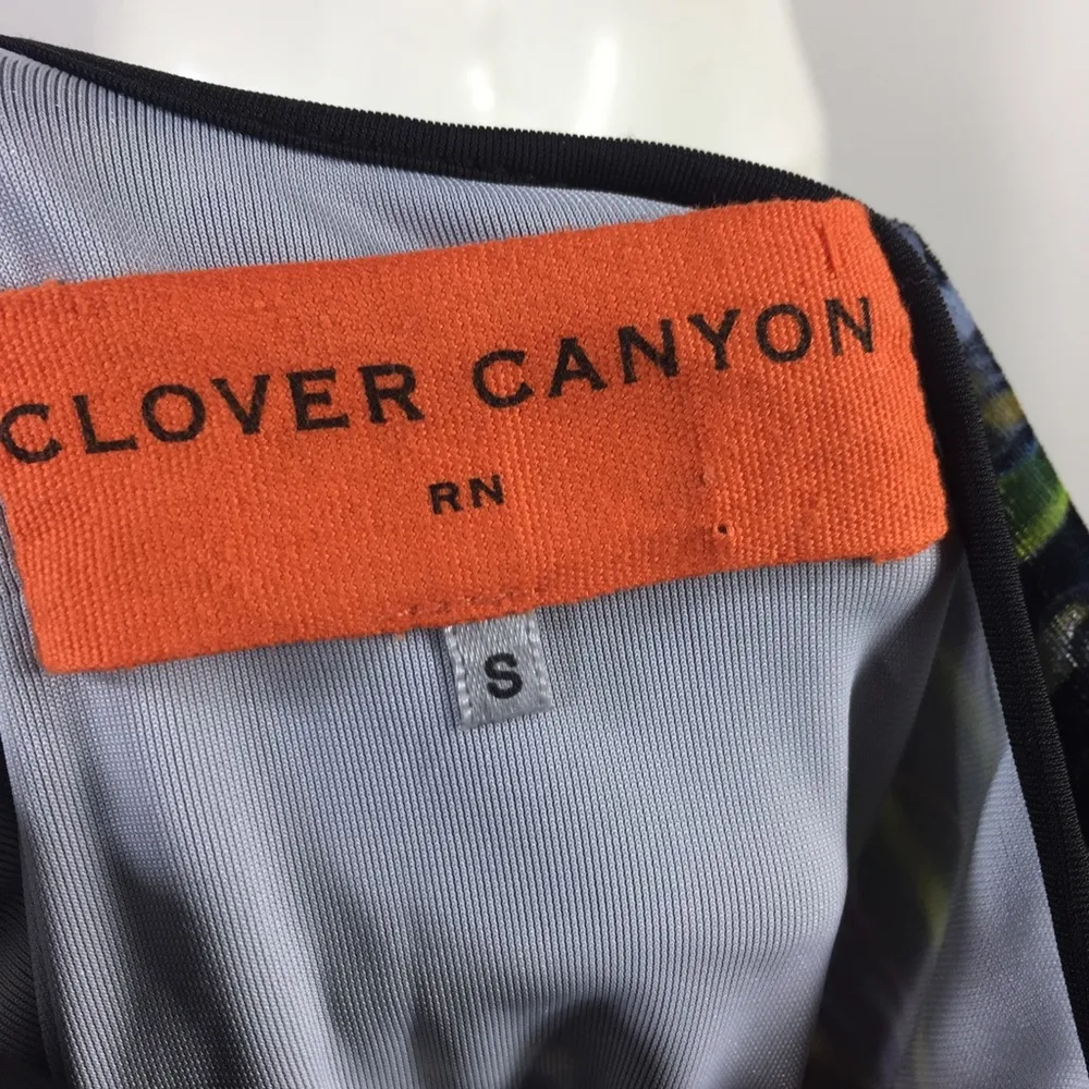 Clover Canyon Baroque Rose Velvet and Genuine Leather Dress - Image 5