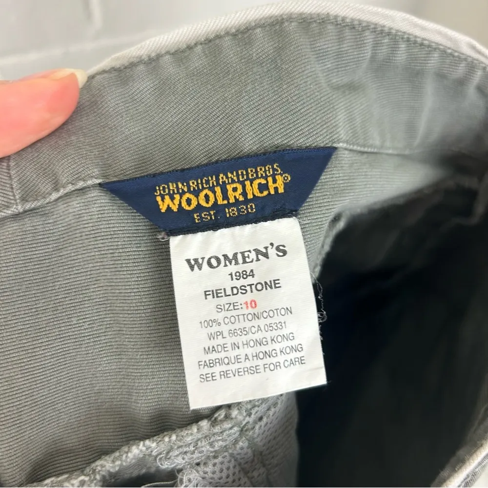 Vintage Woolrich Green Cotton Fieldstone Outdoor Casual Shorts Size 10 - Image 2