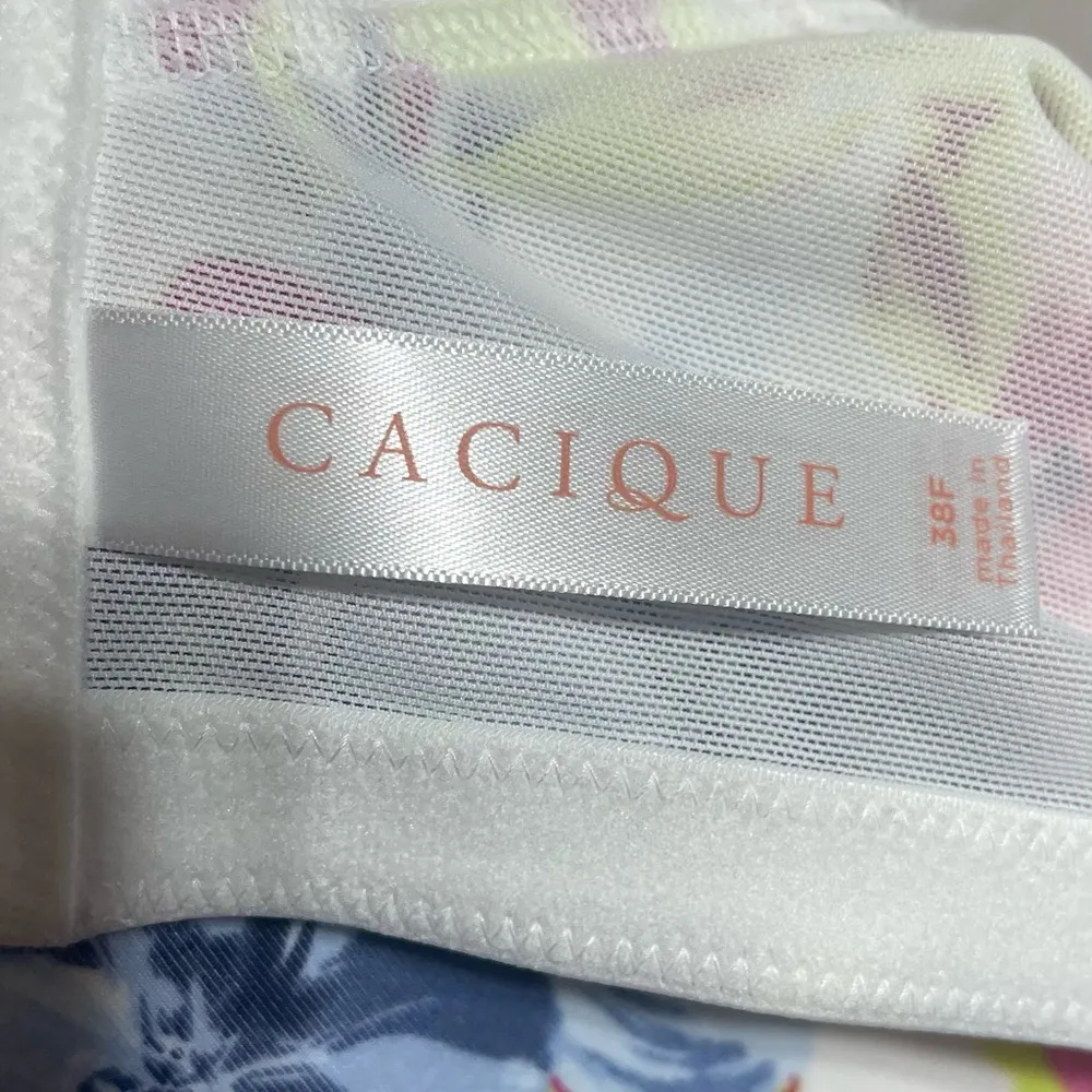CACIQUE Pink Floral Bra Lightly Lined Full Coverage Modern Collection New 38DDD - Image 8