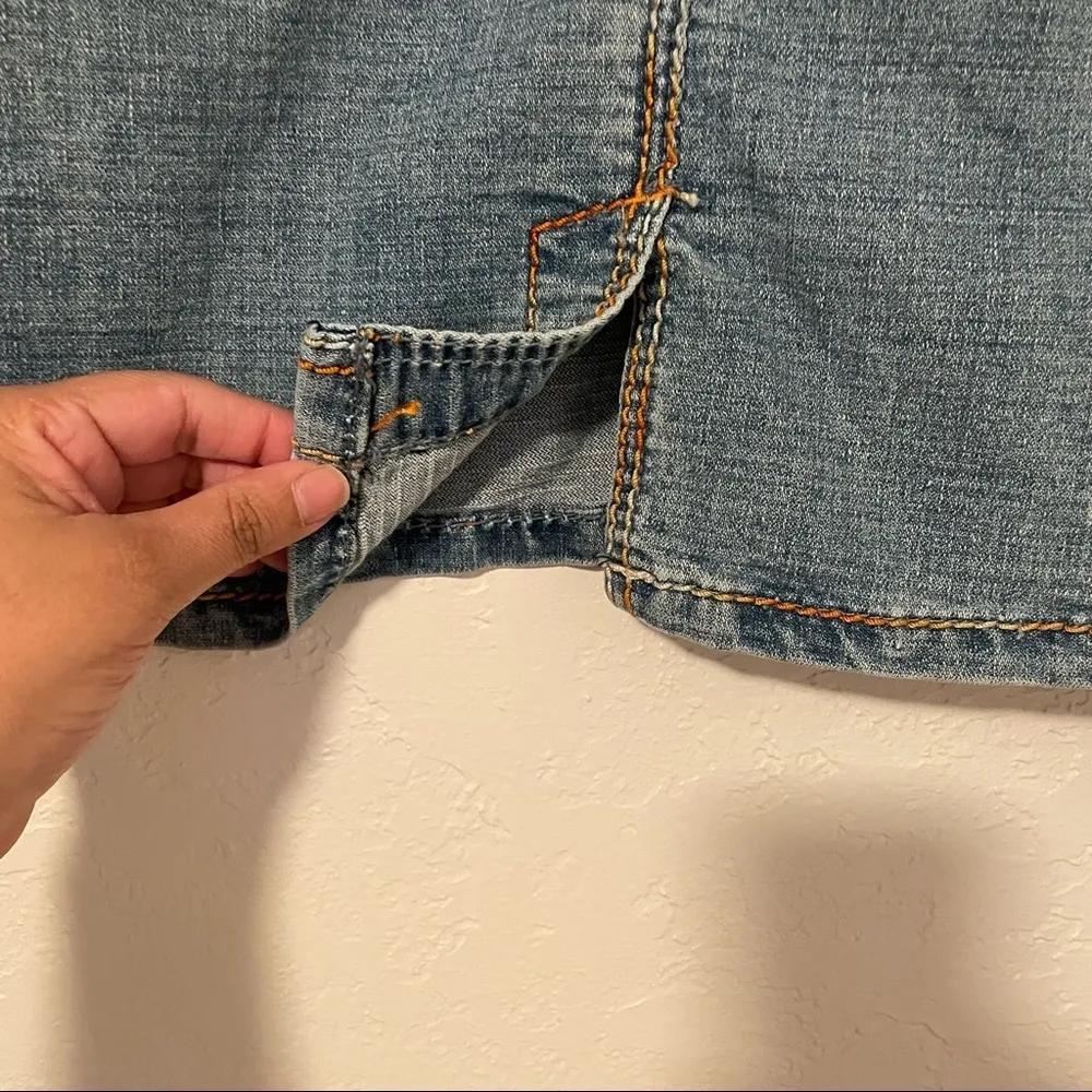 Crest Jeans The Collection‎ Distressed Embellished Denim Skirt Sz: 23/24​ Blue Size undefined - Image 11