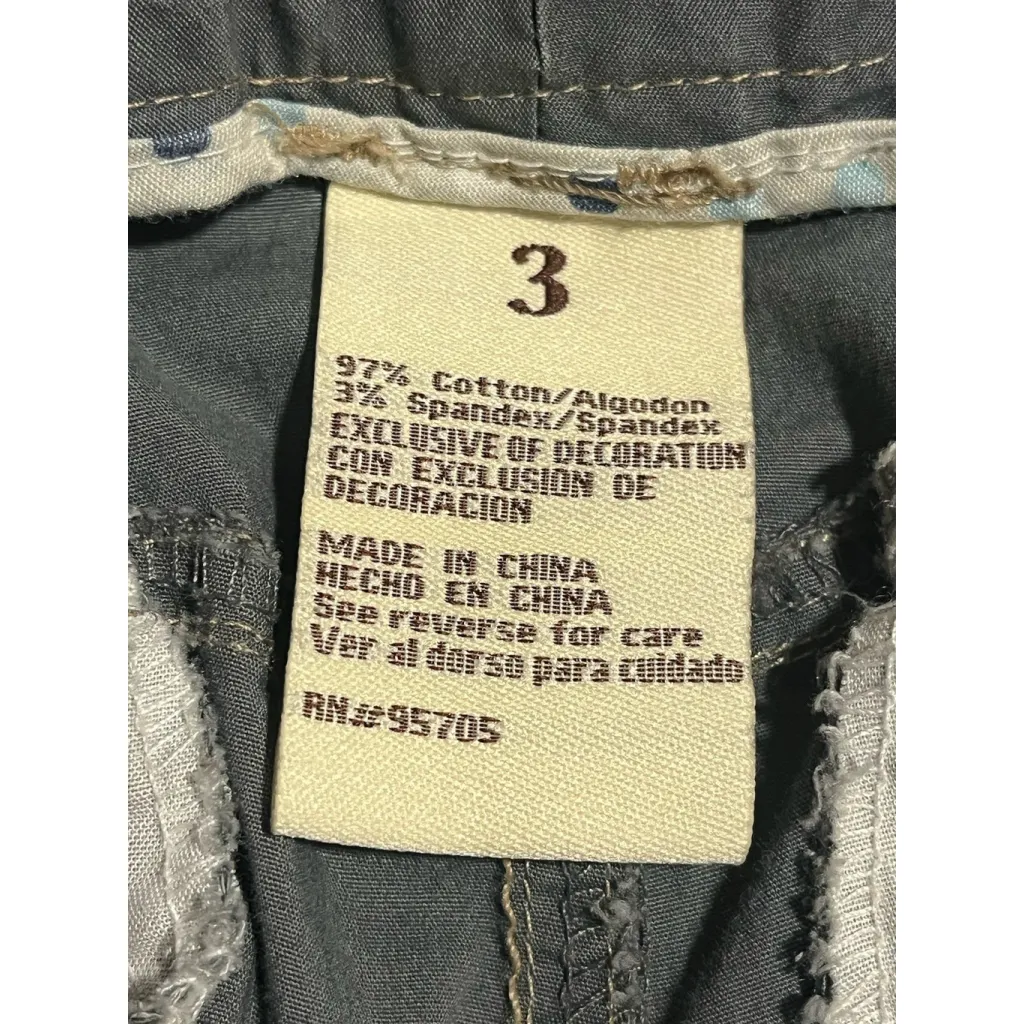 Nori Convertible Capri Pants Shorts Juniors Size 3 Gray Cargo Utility Button - Image 4