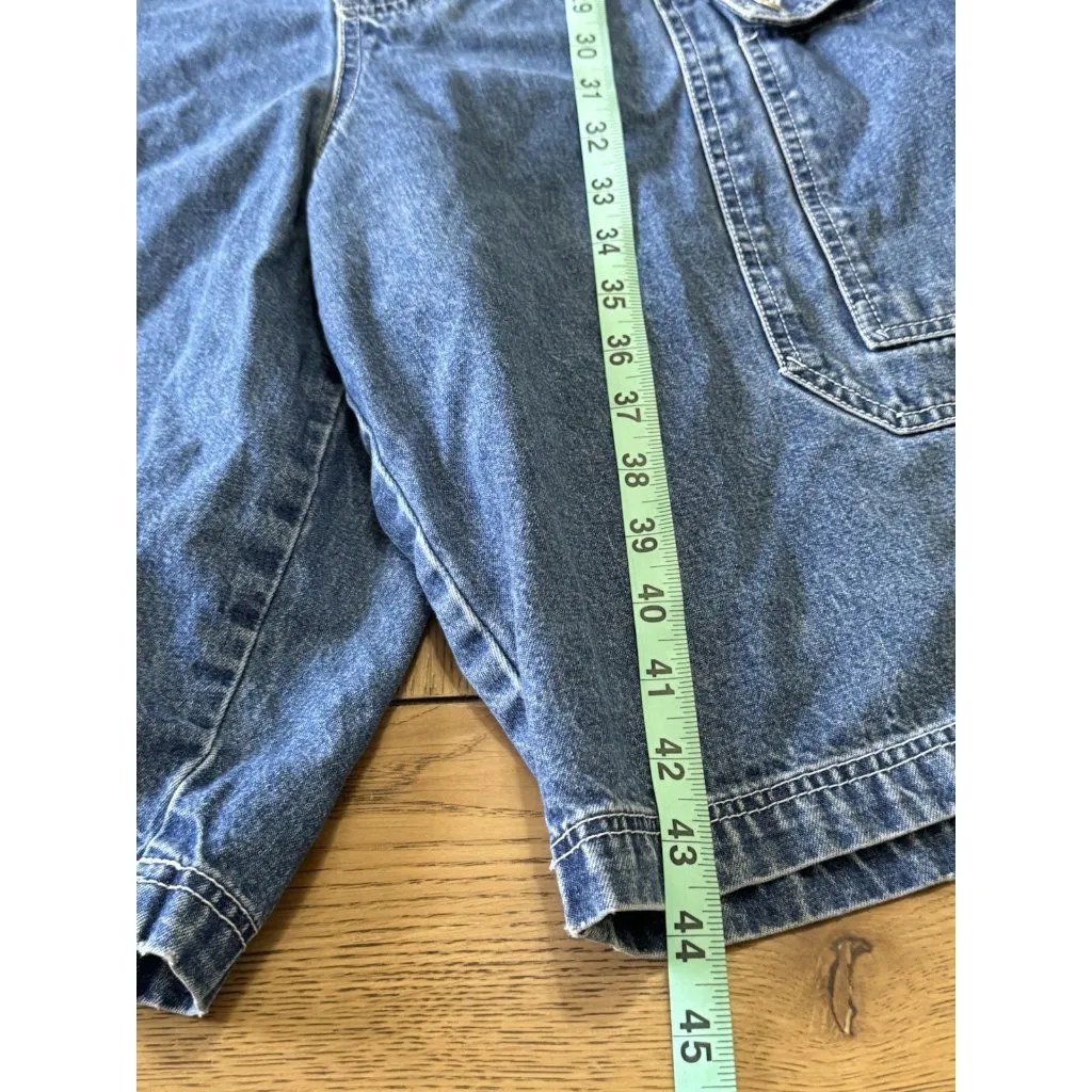 Revolt Clothing Co‎ Women's Denim Bib Overalls Size 24 Cotton Y2K 90's Punk VTG Blue - Image 7