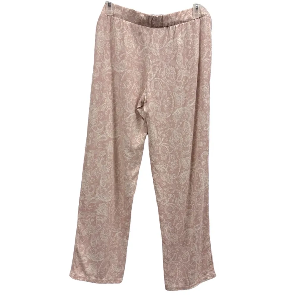 Lucky Brand Dusty Pink Cream Soft Pajama Loungewear PJ Drawstring Waist Pants M - Image 3