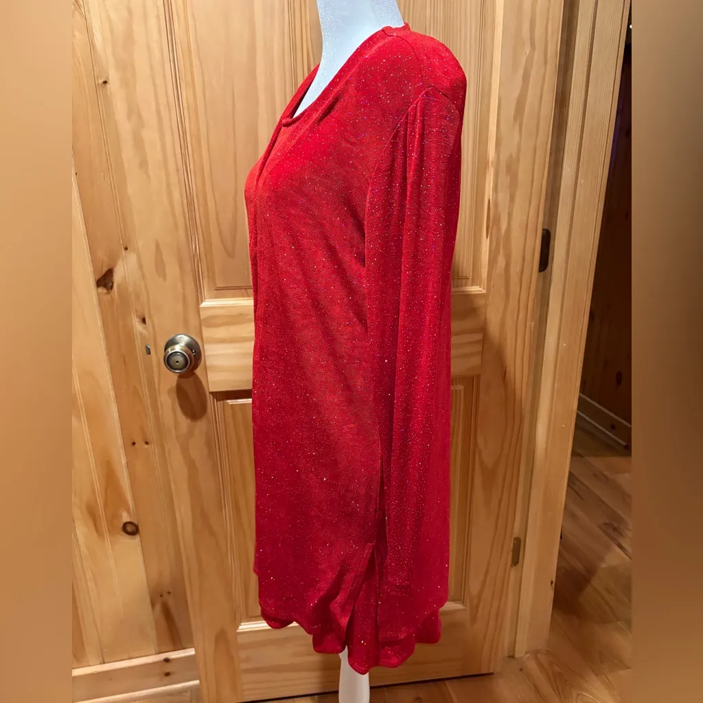 Rabbit Rabbit Rabbit Designs dress and cardigan set vintage Red sparkly Wmns 10 - Image 2