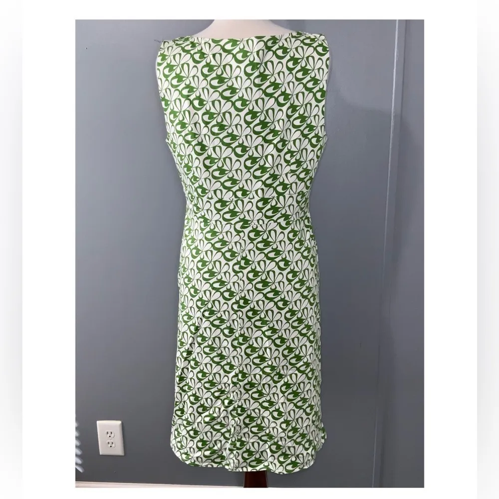 Spense Green/White Abstract Floral Sleeveless VNeck Sheath Summer Dress Missy 12 - Image 7