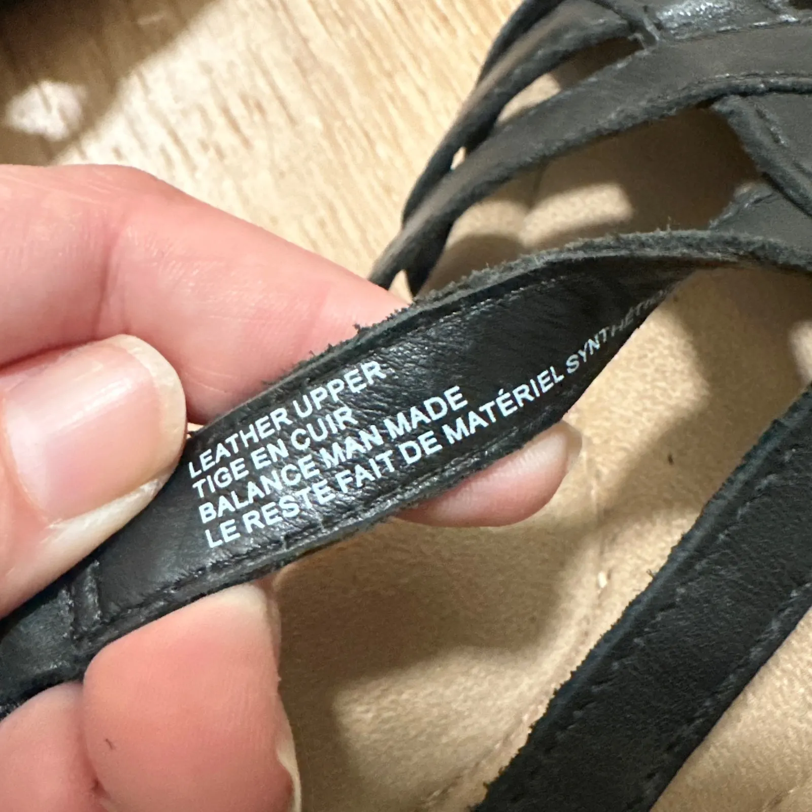 Earth Origins | Belle Brielle Black Leather Woven Slingback Sandals, 6.5M - Image 7