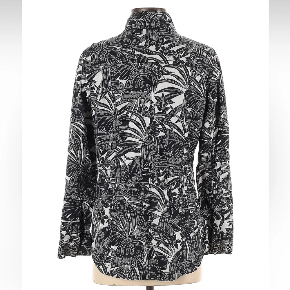 White House Black Market Size XS Tropical Print Utility Parka Jacket Resort Wear - Image 5