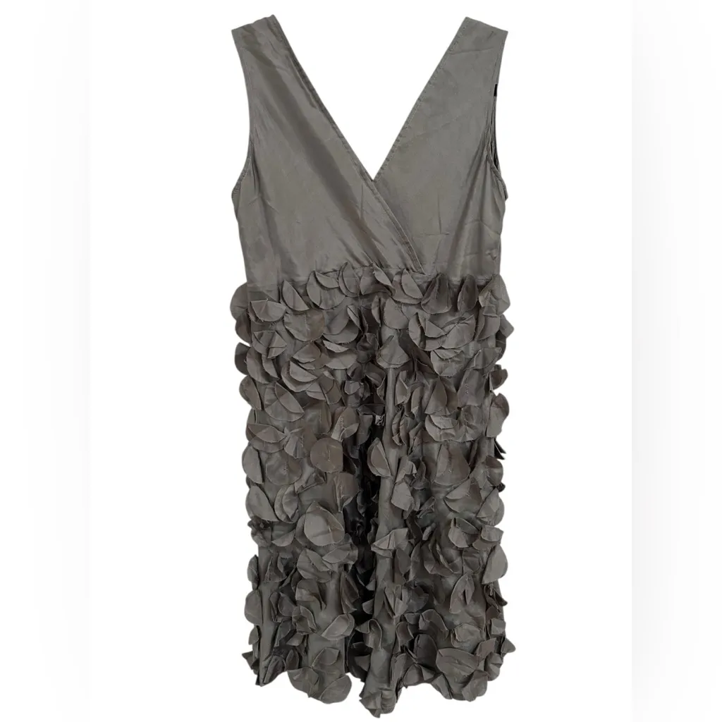 Chan Luu Women's Anthropologie 100% Silk Circle Gray Knee Length Dress Sz Medium - Image 2