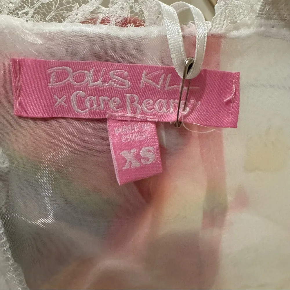 NWT  Care Bears Organza Puff Sleeve Semi-Sheer Maxi Dress XS - Image 7