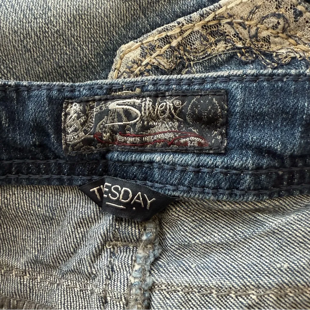 Silver Jean Shorts size 25 - Image 4