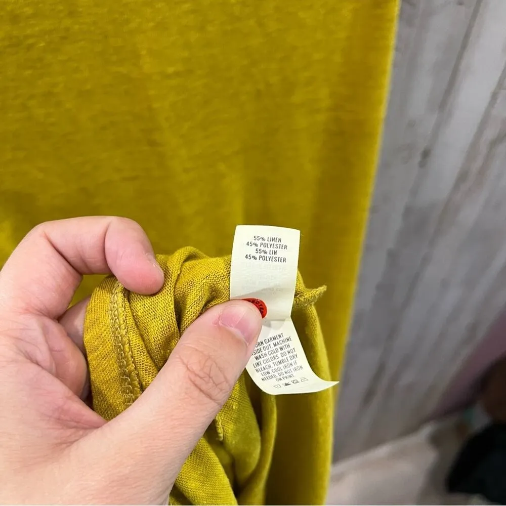 Aerie Linen Blend Mustard Yellow Sheath Dress Cover Up - Image 8