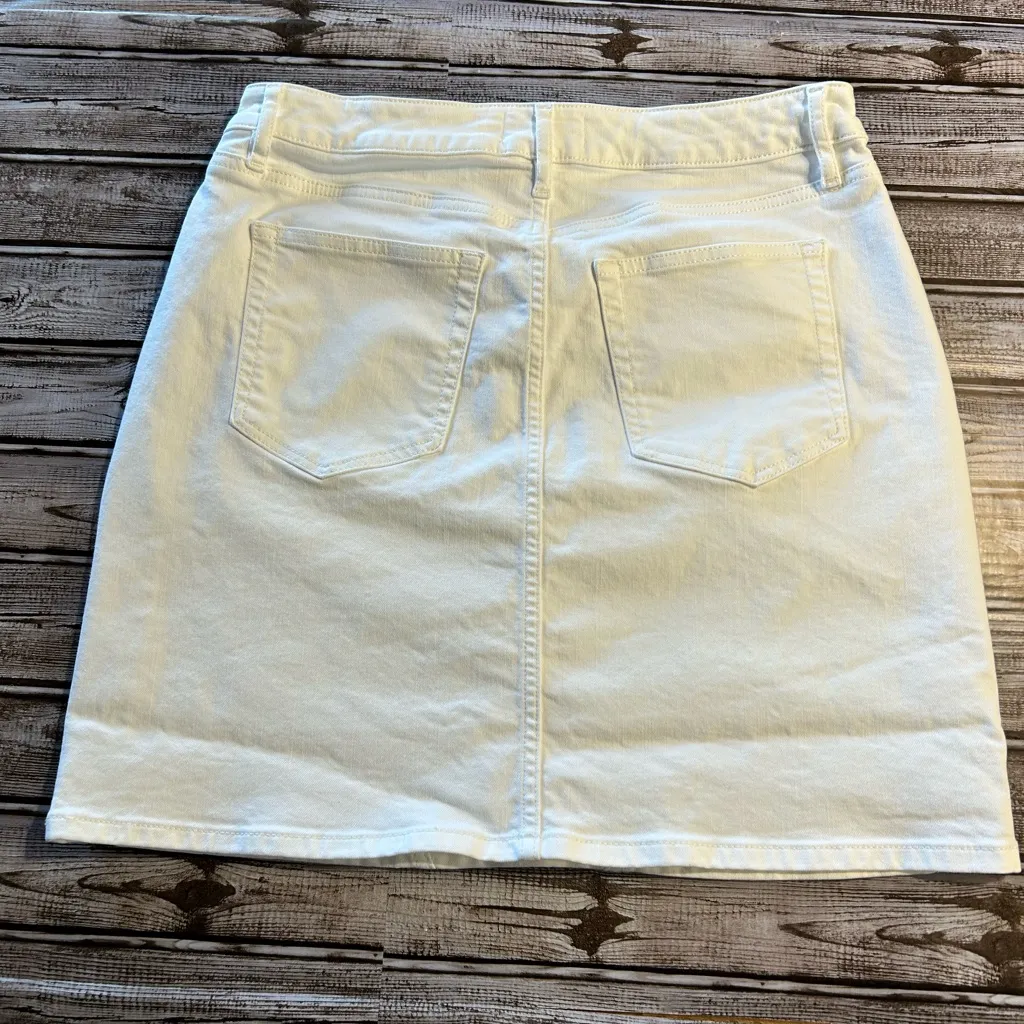 Denim White Mini Skirt - Image 2
