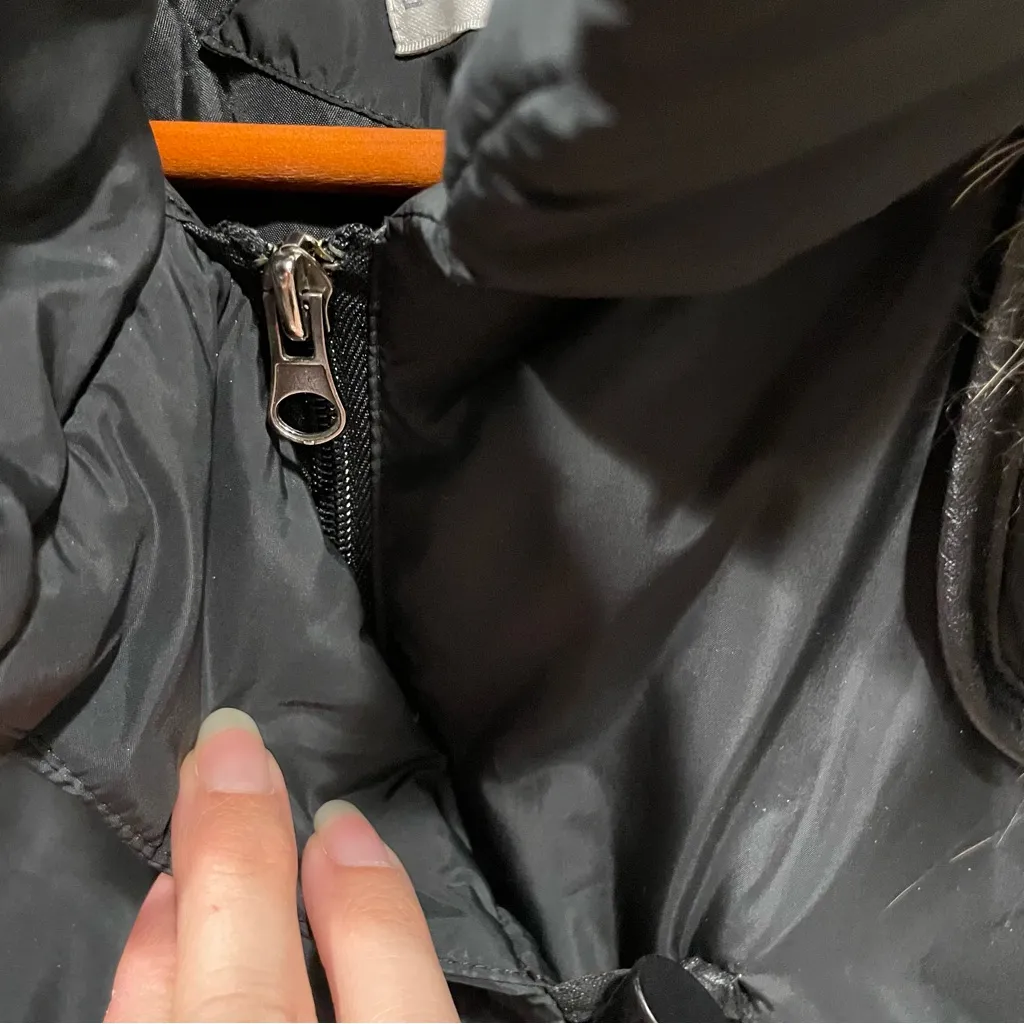 Warm cozy Larry Levine down feather black puffer coat fur collar pockets - Image 12