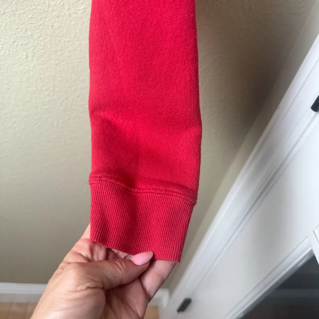 URBAN OUTFITTERS Out From Under Cropped Cherry Red Hoodie Sweatshirt Size XS - Image 4