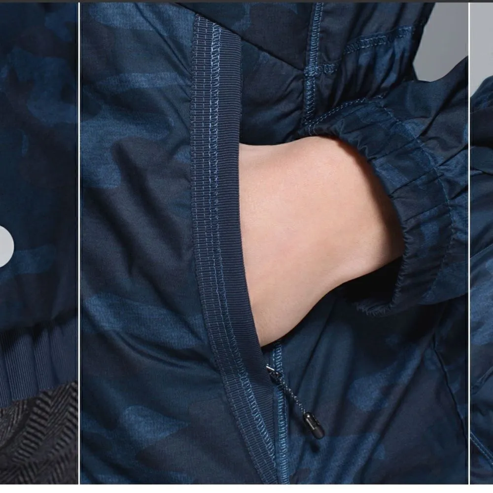 Lululemon Spring Fling Puffy Windbreaker Heathered Lotus Camo Oil Slick Blue 8 - Image 5