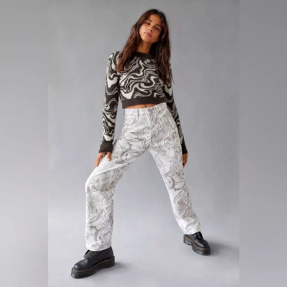 Urban Outfitters BDG High Rise Baggy Jeans Marble Swirl 28 - Image 3