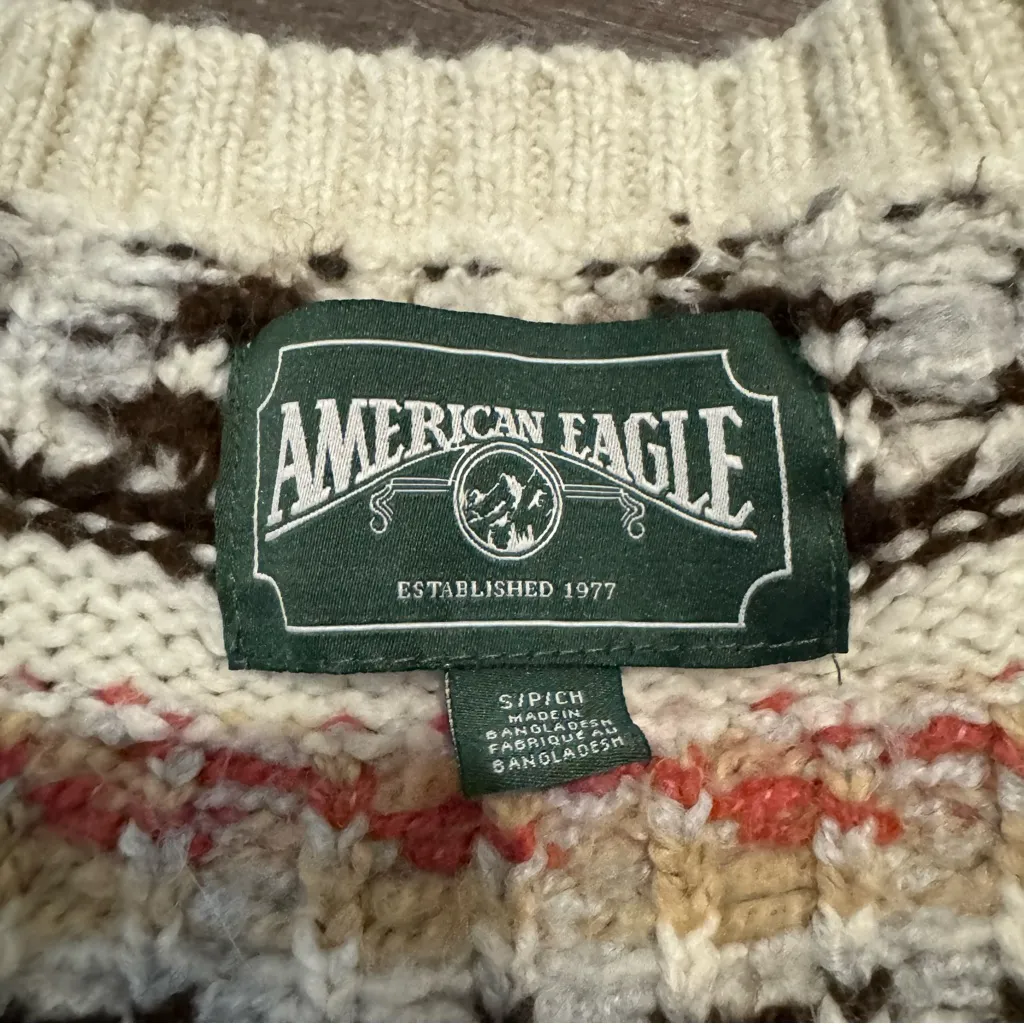 American Eagle Pattern Cardigan Sweater - Image 3