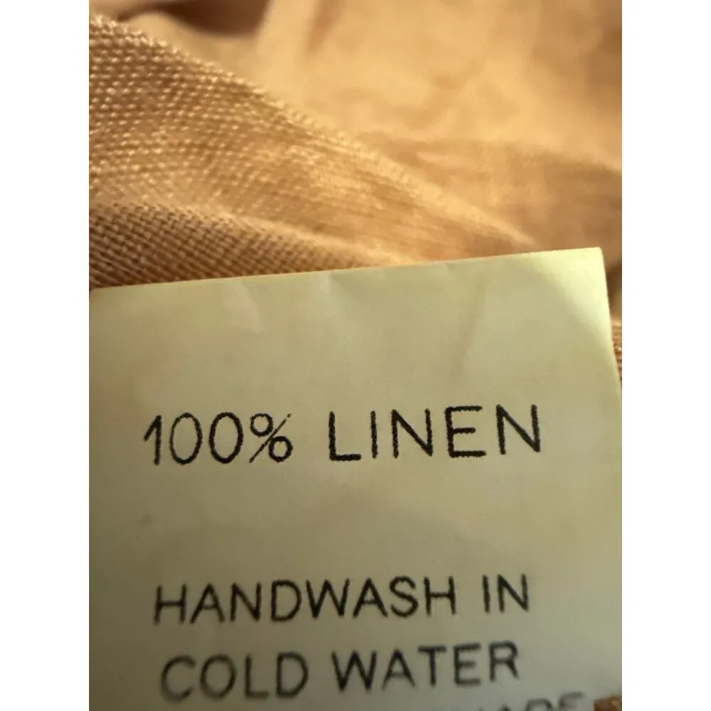 Free The Label Florence 100% Linen Brown Pleated High Waist Wide Leg Shorts XS - Image 5