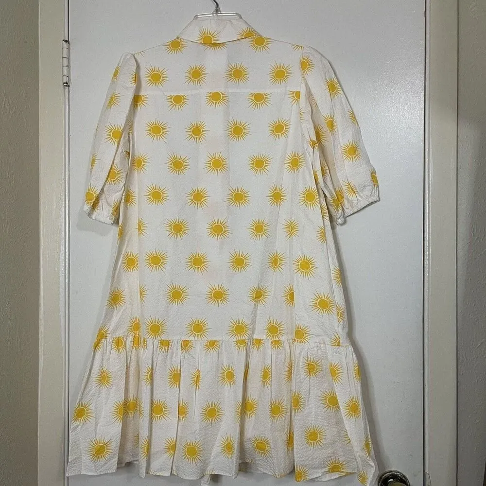 NWOT KATE SPADE SUNS LAKE YELLOW FLORAL 2 WAY BELTED DROP WAIST DRESS MEDIUM - Image 11