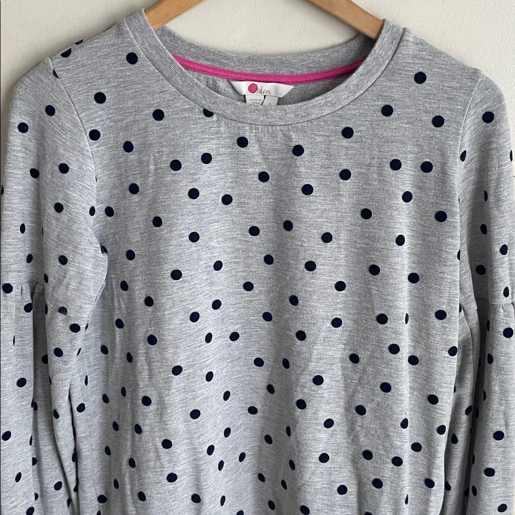 BODEN Renee Gray Polkadot Sweatshirt - Image 5