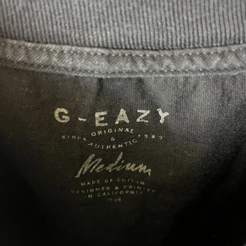 G-Eazy Rap Tee The Endless Summer Tour T Shirt Black Medium M Graphic Cotton - Image 12