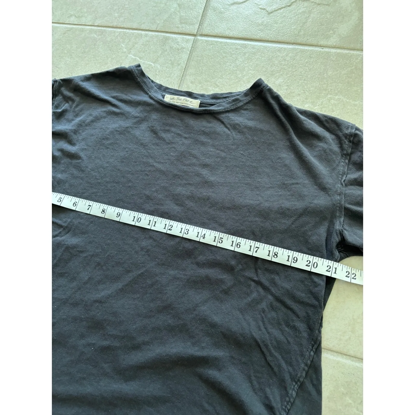 We The Free Shirt Womens XS Gray Oversized Cotton Flowy TShirt Boxy Boho Sporty‎ - Image 4