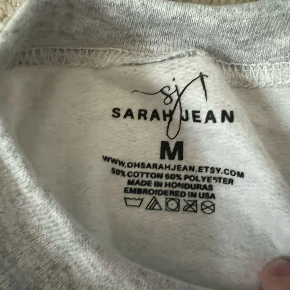 Embroidered USA Sweatshirt Gray Size M - Image 3