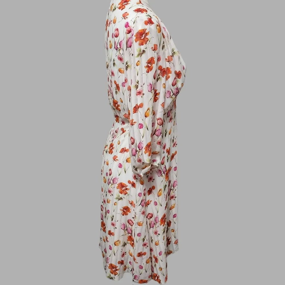 Danny & Nicole floral jacquard stripe midi dress size 4 - Image 4