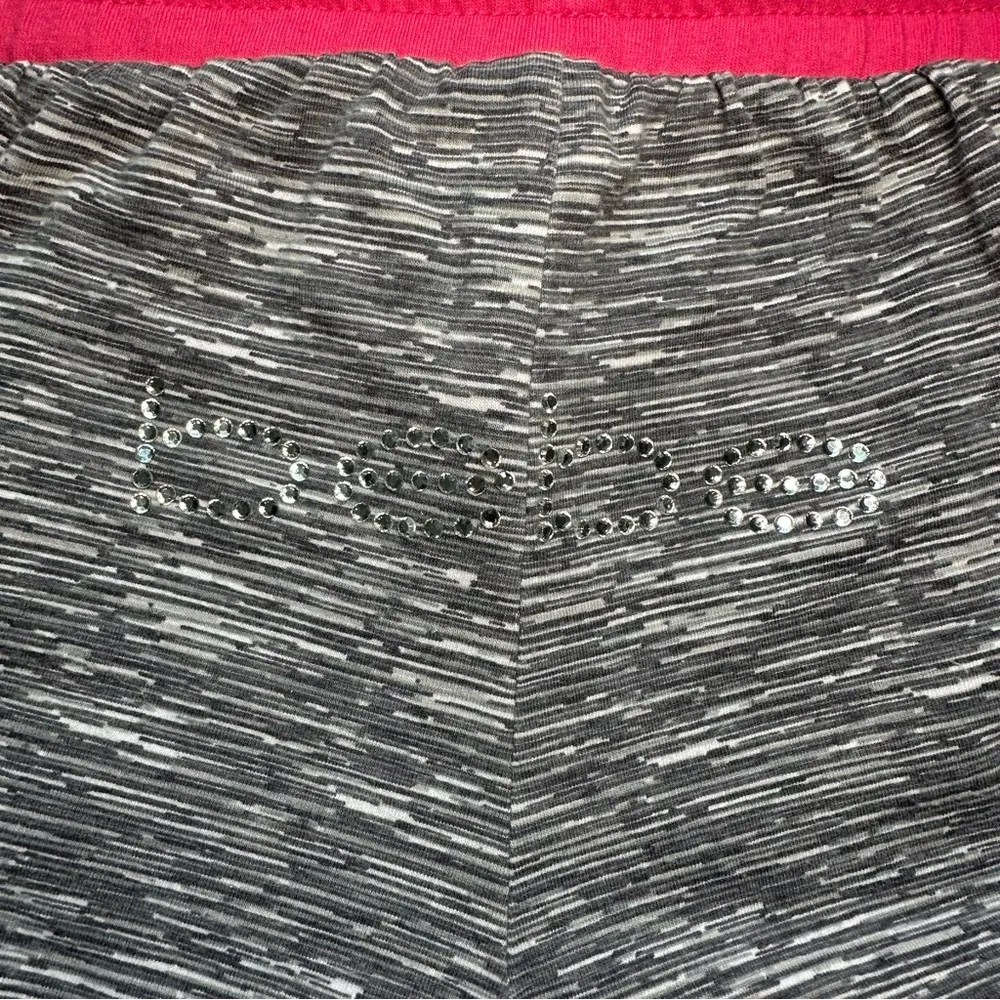 Bebe Mini Sweatshorts. Large. Gray and Pink. - Image 6