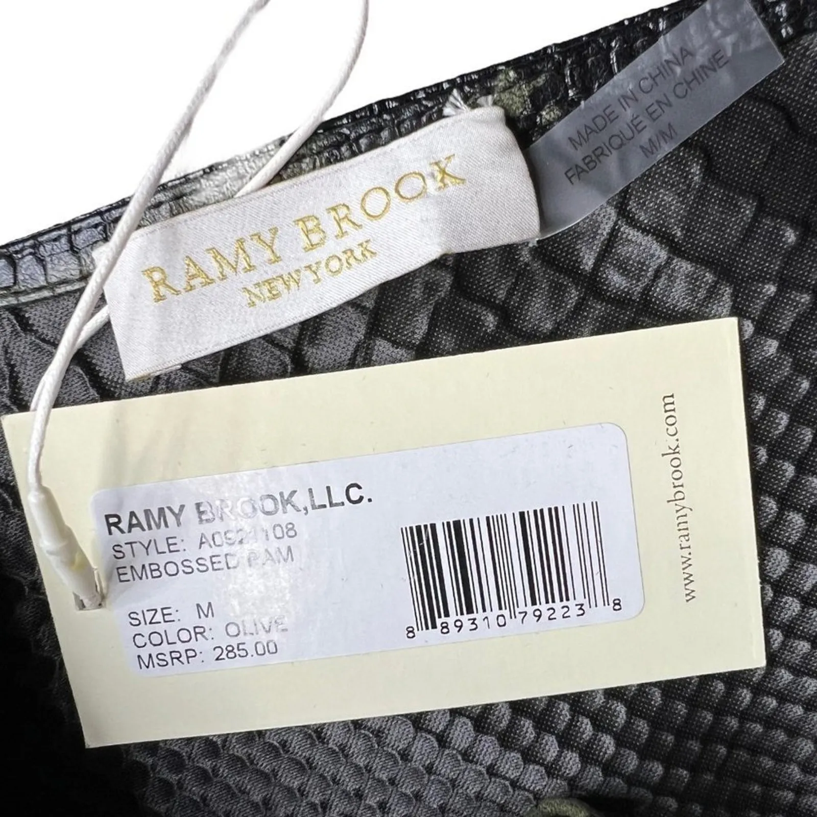 NWT Ramy Brook Embossed Pam Halter Top Keyhole Back Size Medium MSRP $285 - Image 7