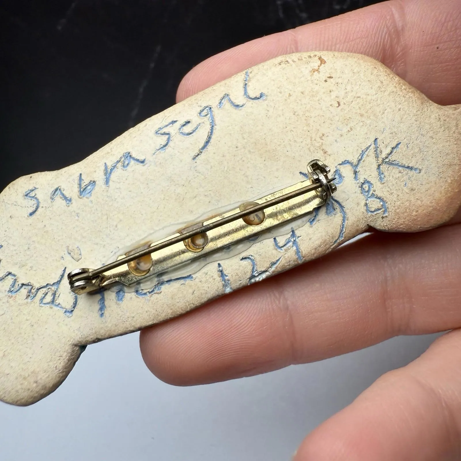 Sabra Segal Signed Handcrafted Bird Rhinestone Accents Brooch Pin - Image 11